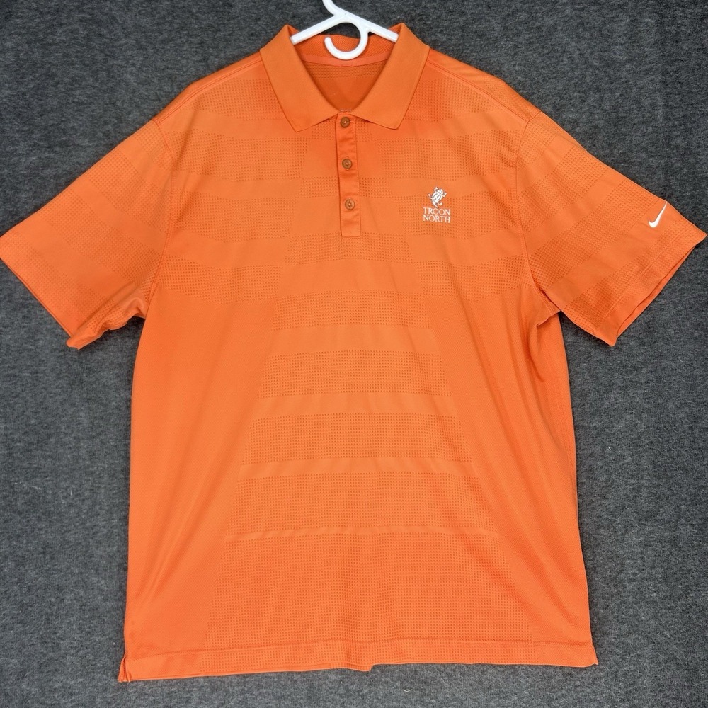 Nike Troon North Golf Polo Shirt Mens‎ XL Orange Breathable Short sleeve